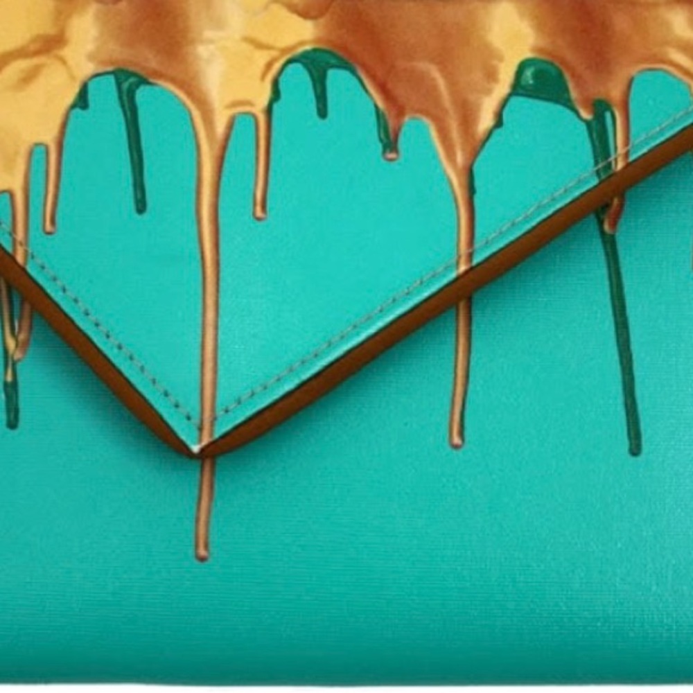 Elegant Teal and Gold Clutch